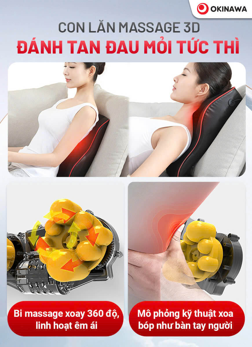Gối tựa lưng massage Okinawa OS-28